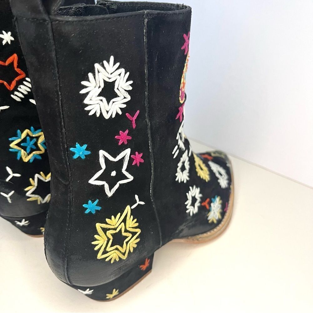 Free People Bowers Suede Embroidered Western Boots in Black‎ Size 6.5 (37) NWOB - Picture 12 of 16